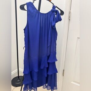 Express Royal Blue Dress with Bow Accent